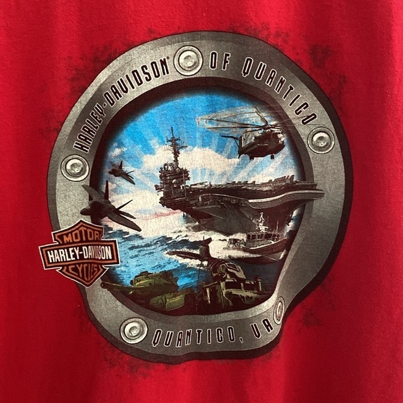 Harley Davidson red long sleeve Christmas tee - Picture 3 of 9